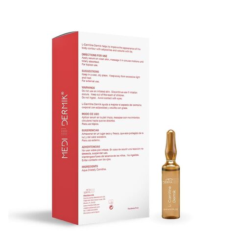 L-Carnitine Dermik 20 أمبولات × 5 مل (3.38 أونصة سائلة) تركيبة مستهدفة مصممة لدعم التمثيل الغذائي للدهون وتحسين مظهر الجلد في المناطق المعرضة للسيلوليت وفقدان التماسك. in Saudi Arabia