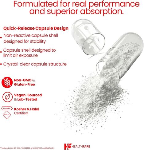 Healthfare L Carnitine Capsules 1500mg | High Potency (ALCAR) Supplement | 120 Acetyl L-Carnitine Vegetarian Pills | Energy & Wellness Support | Non-GMO, Gluten-Free | Made in USA in Saudi Arabia
