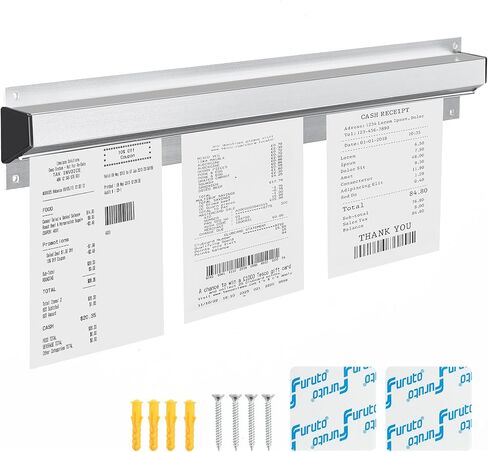 طلب حامل تذكرة للمطعم | رف فحص من الألومنيوم مثبت على الحائط مقاس 36 بوصة | حاجز تذكرة معدني متين للمطبخ والخدمة in Kuwait