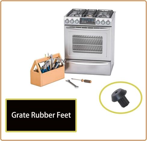 WB2K101 Gas Range Stovetop Rubber Feet Replacement Kitchenaid Gas Range Stove Top Cooktop Burner Grates with 3/16" Hole - Black Heat-Resistant Material (Rubber, black) in Saudi Arabia
