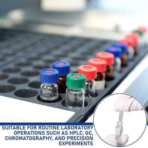 Qinyoung 100sets 2ml Autosampler Vials with Caps and 100pcs 250ul HPLC Vial Insert, 9-425 GC/HPLC Clear Vials with Insert Clear Glass Used in Standard HPLC and GC Applications in Saudi Arabia