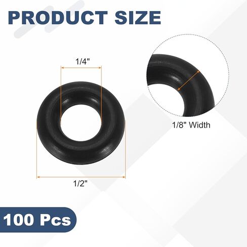 25 قطعة من حلقات O-Rings AS-222 من uxcell، حلقات دائرية مطاطية من النتريل مقاس 1-1/2 بوصة معرف، 1-3/4 بوصة OD، حشية إغلاق مستديرة بعرض 1/8 بوصة لإصلاح ختم السباكة في ماكينات السيارات (70 مقياس التحمل، أسود) in Saudi Arabia