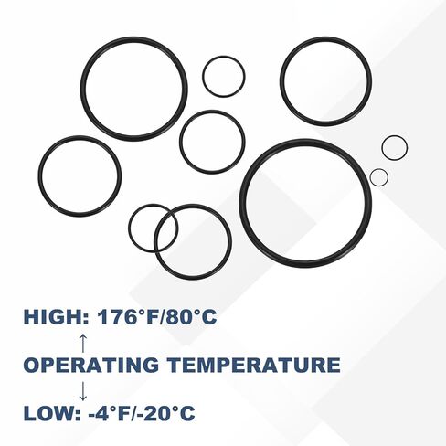 25 قطعة من حلقات O-Rings AS-222 من uxcell، حلقات دائرية مطاطية من النتريل مقاس 1-1/2 بوصة معرف، 1-3/4 بوصة OD، حشية إغلاق مستديرة بعرض 1/8 بوصة لإصلاح ختم السباكة في ماكينات السيارات (70 مقياس التحمل، أسود) in Saudi Arabia