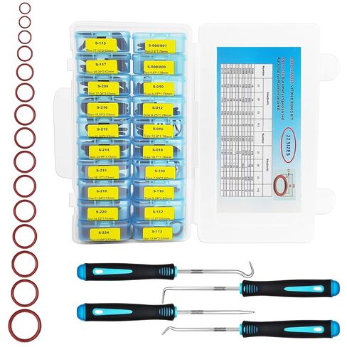 300 قطعة FKM Viton O-Ring Kit، 22 مقاسًا SAE AS568 FKM O-Rings مجموعة لأنظمة السوائل التلقائية، تشكيلة فيتون مقاومة لدرجة الحرارة العالية والزيت، طقم إصلاح حلقات O لأنظمة المحرك وناقل الحركة والفرامل in Kuwait