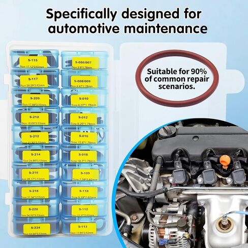300 قطعة FKM Viton O-Ring Kit، 22 مقاسًا SAE AS568 FKM O-Rings مجموعة لأنظمة السوائل التلقائية، تشكيلة فيتون مقاومة لدرجة الحرارة العالية والزيت، طقم إصلاح حلقات O لأنظمة المحرك وناقل الحركة والفرامل in Kuwait
