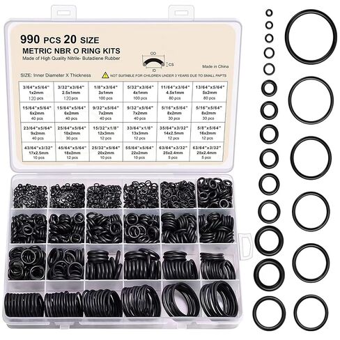 595 Pcs Metric and SAE Air Conditioning O-Ring Kit 36 Size Seal Rubber O-Rings Assortment Set for Compressor,Automotive A/C,Professional Faucet Plumbing,Resist Oil and Heat (Green) in Saudi Arabia