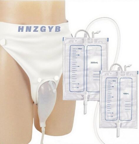 أكياس البول للنساء، قسطرة بولية خارجية للنساء، حقيبة مبولة يمكن ارتداؤها مع مجموعة أكياس بول (2000 مل و1000 مل)، نظام تصريف بولي، حقيبة قسطرة بول محمولة in Kuwait