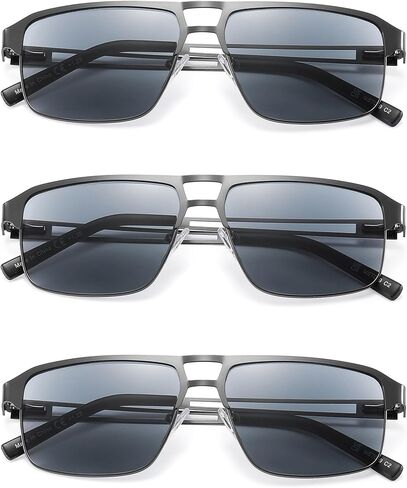 Blue Light Blocking Aviator Reading Glasses Men Lightweight Metal Readers Anti Blue Ray Cheaters w/Spring Hinge 3 Pack in Kuwait