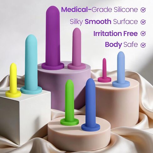 طقم تدريب قاع الحوض: مجموعة عصا سيليكون بتصميم ناعم ومرن للتقدم اللطيف، 8 أحجام مختلفة in Kuwait