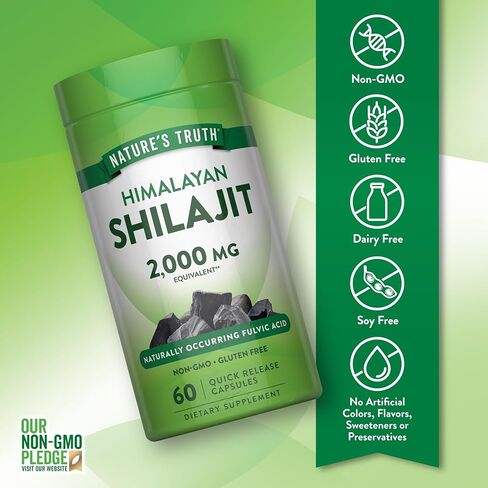 Nature's Truth Shilajit Capsules | 60 Count | Himalayan Fulvic Acid | Non-GMO & Gluten Free Supplement in Saudi Arabia
