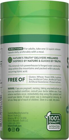 Nature's Truth Shilajit Capsules | 60 Count | Himalayan Fulvic Acid | Non-GMO & Gluten Free Supplement in Saudi Arabia