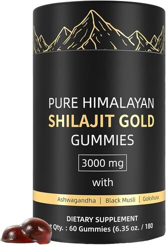 Shilajit Gummies, Form Himalayan Shilajit, with Ashwagandha Gokshura, No Added Sugar Non-GMO 100% Natural & Organic, Fulvic Acid & 85+ Trace Minerals for Men, Women | 60 Gummy in Saudi Arabia