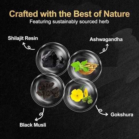 Shilajit Gummies, Form Himalayan Shilajit, with Ashwagandha Gokshura, No Added Sugar Non-GMO 100% Natural & Organic, Fulvic Acid & 85+ Trace Minerals for Men, Women | 60 Gummy in Saudi Arabia
