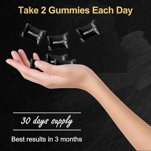 Shilajit Gummies, Form Himalayan Shilajit, with Ashwagandha Gokshura, No Added Sugar Non-GMO 100% Natural & Organic, Fulvic Acid & 85+ Trace Minerals for Men, Women | 60 Gummy in Saudi Arabia