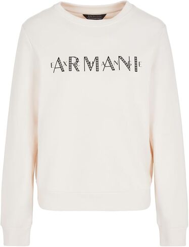A｜X ARMANI EXCHANGE Women's French Terry Armani Studded Logo Pullover Sweatshirt in Saudi Arabia