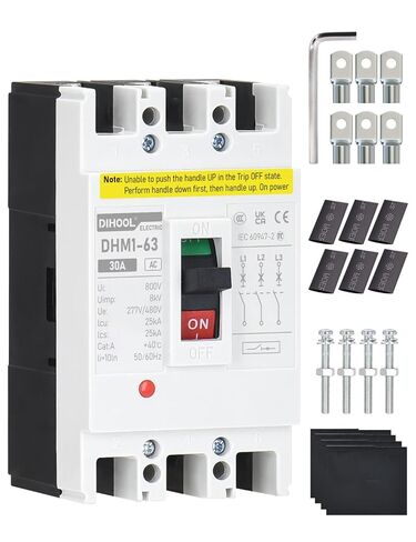 DIHOOL Industrial Miniature Circuit Breaker 3 Pole 60 Amp 277/480V AC, Thermal Magnetic Trip,AC Disconnect Switch MCB in Saudi Arabia