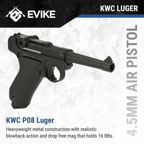 Evike Airguns - مسدس هوائي KWC P08 Luger يعمل بثاني أكسيد الكربون مقاس 4.5 ملم in Kuwait