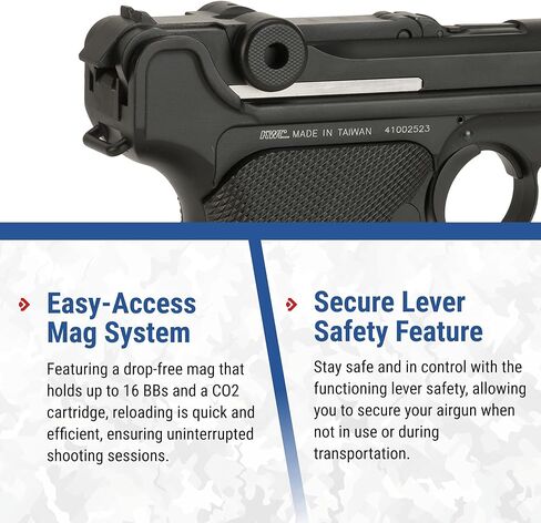 Evike Airguns - مسدس هوائي KWC P08 Luger يعمل بثاني أكسيد الكربون مقاس 4.5 ملم in Kuwait