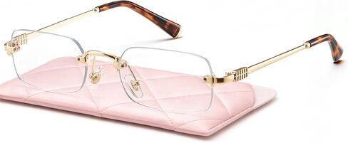 livho Ultra-Light Statement Glasses — Rectangular Metal Blue-Light Frames for Women in Kuwait