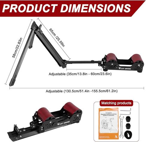 Indoor/Outdoor Use Bikes Trainer Indoor Foldable Bike Resistance Trainer Resistance Adjustable Portable Magnetic Bicycle Roller Folding Compatible with 16-29 Inch Bikes Indoor Cycling in Kuwait