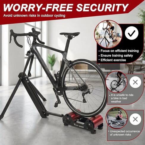 Indoor/Outdoor Use Bikes Trainer Silent Roller Mountain Bike Training Stand Resistance Adjustable Portable Magnetic Bicycle Roller Folding Compatible with 16-29 Inch Bikes Indoor Cycling in Kuwait
