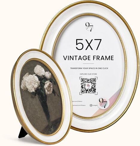 97 Decor Elegant Vintage Picture Frames 5x7 - Vintage Oval Picture Frame 5x7, Fancy 5 X 7 Antique Frames With Glass Front For Photo Display Tabletop And Wall Mounting in Saudi Arabia