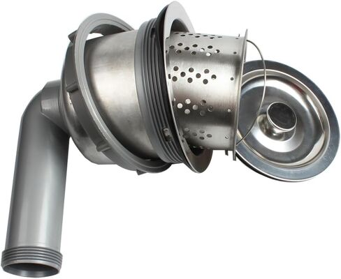 UYNAIT - تصريف خلفي للمطبخ مقاس 145 مم مع مرفق مدمج، تصريف من الفولاذ بالكامل مقاس 14.5 سم XM364 in Kuwait