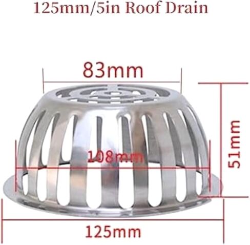 طقم غطاء صرف من الفولاذ المقاوم للصدأ مقاس 5 بوصات، يمنع الانسداد في الحدائق in Kuwait