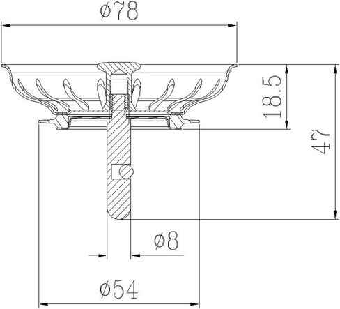 مصفاة حوض ستانلس ستيل سدادة لحوض المطبخ 304 ستيل قطر 78 ملم 3 بوصة in Kuwait