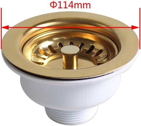 UYNAIT حوض 114 فولاذ كروي لتصريف الأطباق ذهبي اللون فاخر PVD ملحق XK223C034 in Kuwait