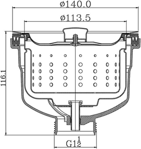 UYNAIT إكسسوارات حوض المطبخ حوض غسيل الخضروات 14 سم تصريف 140 مم سلة مصفاة سميكة XL171 in Kuwait