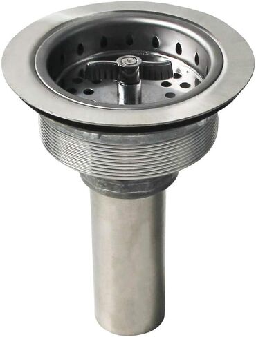UYNAIT مصفاة حوض المطبخ، 114 مم، مقبض فولاذي بالكامل، مخرج على الطراز الأمريكي، مقاوم للصدأ، ثقب كثيف، سهل التنظيف، موديل XK323C001 in Kuwait