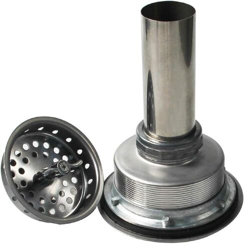 UYNAIT مصفاة حوض المطبخ، 114 مم، مقبض فولاذي بالكامل، مخرج على الطراز الأمريكي، مقاوم للصدأ، ثقب كثيف، سهل التنظيف، موديل XK323C001 in Kuwait
