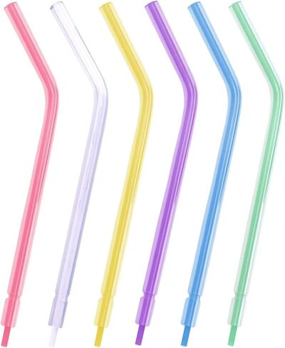 Dental 250 Pcs White Inner Rainbow Outer Tube Disposable Air Water Spray Syringe Disposable Spray Nozzles for Oral Cleaning in Kuwait