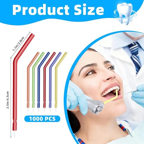 1000 قطعة من رؤوس حقن المياه والهواء الاحترافية للأسنان، فوهات ري الفم للاستعمال مرة واحدة لتنظيف الأسنان، طرف منحني لوحدة طب الأسنان - 4 أكياس محكمة الغلق (250/صندوق) in Kuwait