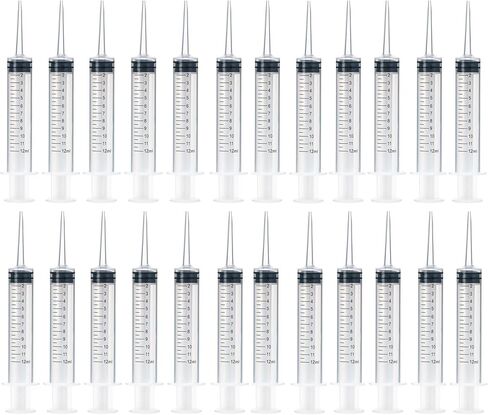 Dental Oral Irrigation Transfer Straight Tip Syringe 12mL Plastic with Printed Graduations (Straight, 25) in Saudi Arabia