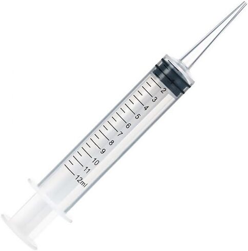 Dental Oral Irrigation Transfer Straight Tip Syringe 12mL Plastic with Printed Graduations (Straight, 25) in Saudi Arabia