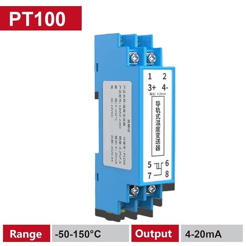 1pcs SBWZ-2280 DIN Rail PT100 Temperature Transmitter Module -50°C to 500°C, 4-20mA & 0-10V Signal Converter for RTD Sensors(-50-150) in Saudi Arabia