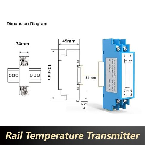 1pcs SBWZ-2280 DIN Rail PT100 Temperature Transmitter Module -50°C to 500°C, 4-20mA & 0-10V Signal Converter for RTD Sensors(-50-150) in Saudi Arabia