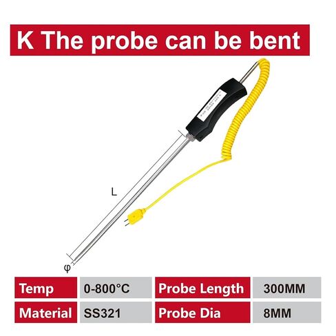 1pcs K Type Thermocouple Temperature Probe - Handheld Immersion Sensor for Molten Aluminum and Zinc Furnace Use(8-300mm) in Saudi Arabia