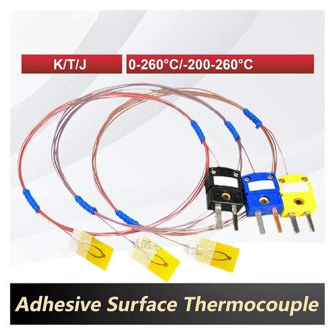 1pcs K/T/J Type Surface Mount Adhesive Thermocouple Probe - Ultra Thin Temperature Sensor for Accurate Readings 0-260°C, 0.5-10m Length(T-8m) in Saudi Arabia