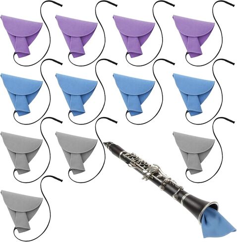 12PCS Clarinet Cleaning Cloth, Inside Tube Clarinets Cleaning Kit, Clarinet Clean Swab with Weighted String, Suitable for Clarinets, Piccolos, Flutes, Saxophones (Blue, Purple, Grey) in Kuwait