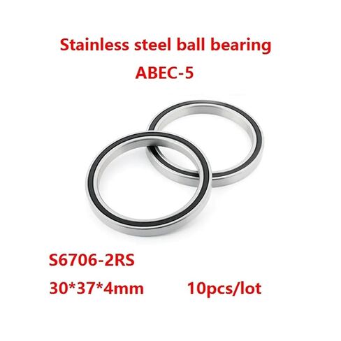 10 قطعة/الوحدة S6706-2RS S6706RS 30*37 4 مللي متر غطاء مطاطي مزدوج رقيقة أنبوب الفولاذ المقاوم للصدأ الكرة تحمل الأخدود العميق in Kuwait