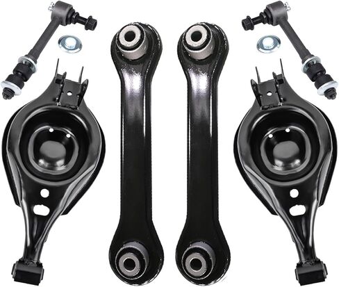 Detroit Axle-خلفية 6pc مجموعة أذرع التحكم في الفترة 2008-2017 شيفروليه Expenox ، 2010-2017 GMC Terrain ، 2008-2009 Pontiac Torrent ، 4 Lowerward Recherward & Forward Control Arms 2 Bars Bars in Saudi Arabia