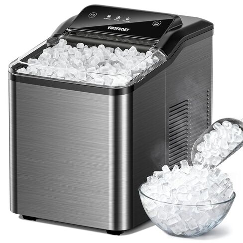 VIBOFROST Nugget Ice Makers كونترتوب مع خزان سعة 1.32 جالون، 40 رطل / 24 ساعة، ثلج صوتي قابل للمضغ، آلة ثلج بيليه مع نظام إزالة الترسبات التلقائي، مغرفة متضمنة، الفولاذ المقاوم للصدأ in Kuwait