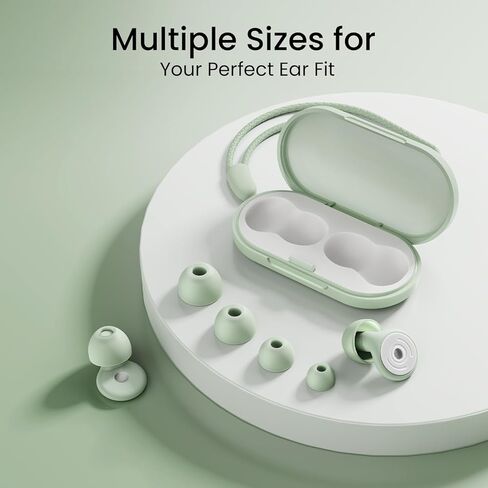 Ear Plugs, Soft Ear Plugs for Sleeping - 30dB Noise Cancelling Reusable Silicone Earplugs, Ultra Comfortable Fit for Studying, Concerts, Travel, 8 Ear Tips-Bean Green in Kuwait