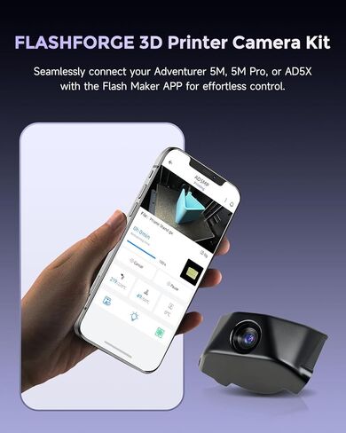 FLASHFORGE AD5X 3D Printer Retrofittable Accessory Camera Kit, Extended Functionality Real-Time Monitoring and Time-Lapse Video, Compatible with AD5M/ Pro 3D Printers in Kuwait
