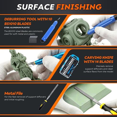 مجموعة أدوات الطابعة ثلاثية الأبعاد المكونة من 45 قطعة، ملحق الطباعة ثلاثية الأبعاد يتضمن أداة إزالة الأزيز وفرجار رقمي ومجموعة سكاكين فنية وقاطع أنبوب وحقيبة تخزين مناسبة لإزالة الطباعة ثلاثية الأبعاد والتنظيف والتشطيب in Kuwait