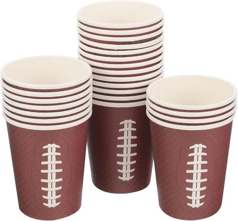24pcs Football Themed Disposable Paper Cups Thickened Paper Water Holder for Sports Parties Tailgate and Graduation Celebrations in Saudi Arabia