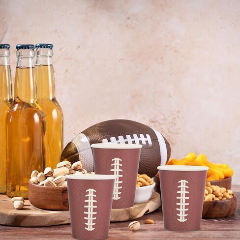 24pcs Football Themed Disposable Paper Cups Thickened Paper Water Holder for Sports Parties Tailgate and Graduation Celebrations in Saudi Arabia